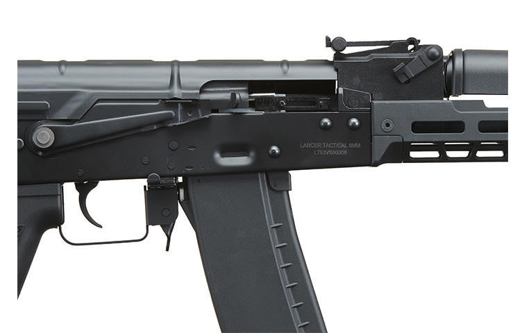Lancer Tactical AK74 Full Metal Airsoft Rifle w/ 10.5 inch CNC M-LOK Handguard and Delta Stock, Black