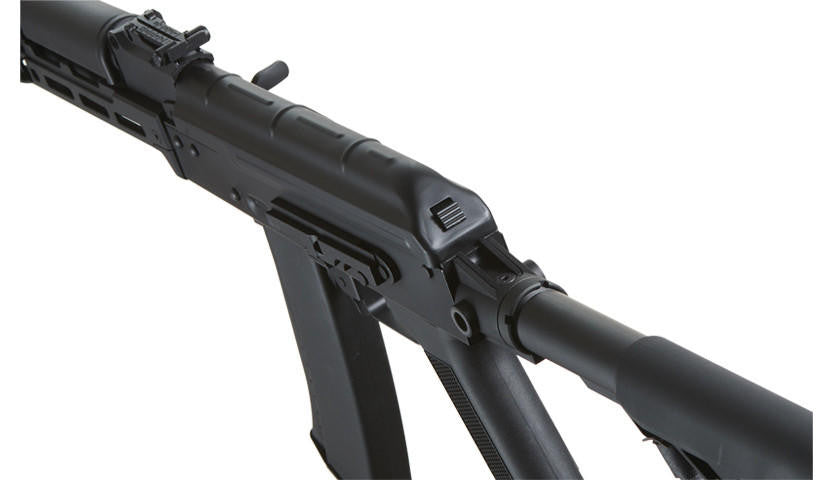 Lancer Tactical AK74 Full Metal Airsoft Rifle w/ 10.5 inch CNC M-LOK Handguard and Delta Stock, Black