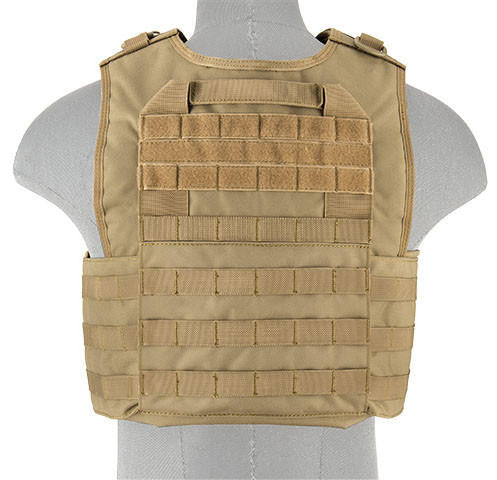 Lancer Tactical Battle 1000D Nylon Molle Plate Carrier, Tan