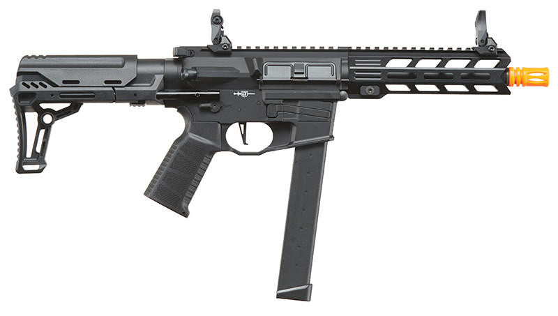 Lancer Tactical Battle X Machine Pistol Airsoft AEG Rifle, Black