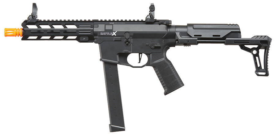 Lancer Tactical Battle X Machine Pistol Airsoft AEG Rifle, Black