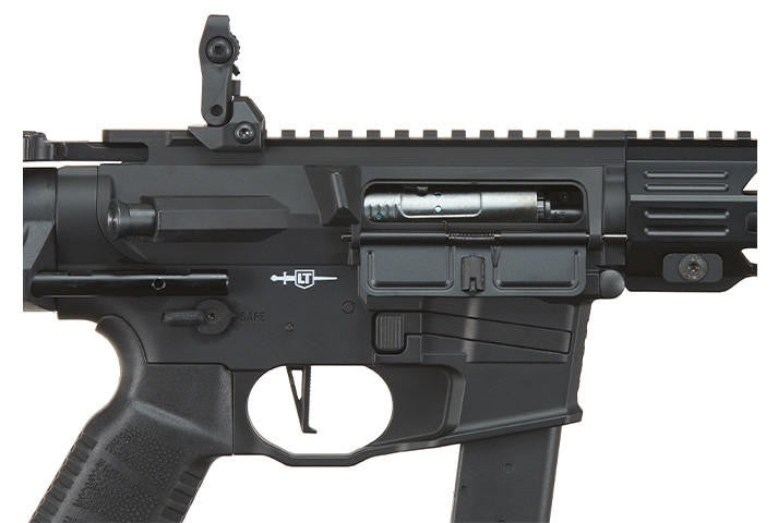 Lancer Tactical Battle X Machine Pistol Airsoft AEG Rifle, Black