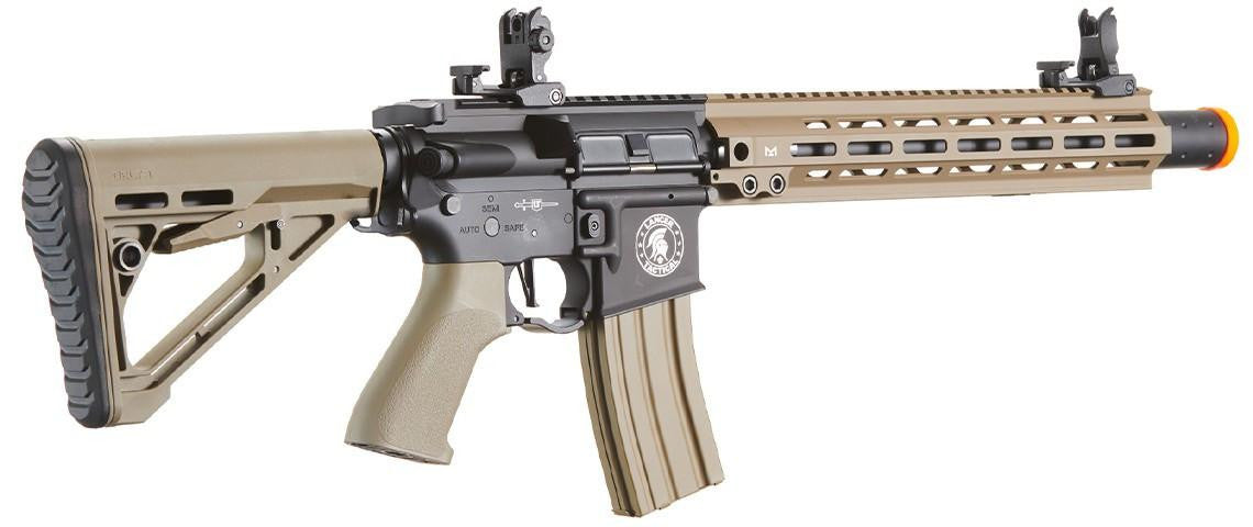Lancer Tactical Blazer 13" M-LOK Proline Series M4 Airsoft Rifle with Delta Stock & Mock Suppressor, Two-Tone
