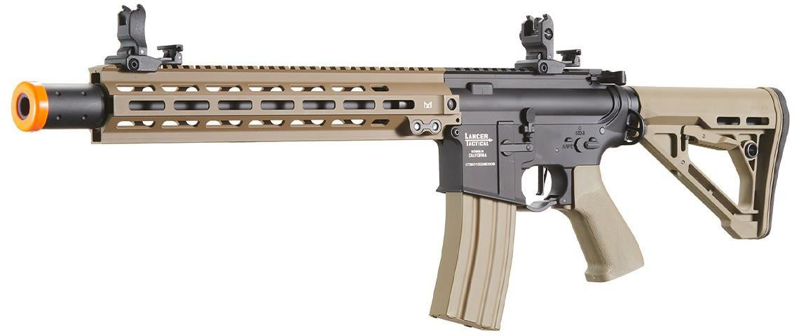 Lancer Tactical Blazer 13" M-LOK Proline Series M4 Airsoft Rifle with Delta Stock & Mock Suppressor, Two-Tone