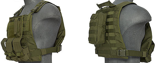 Lancer Tactical CA-301GN Molle Plate Carrier Vest, OD Green