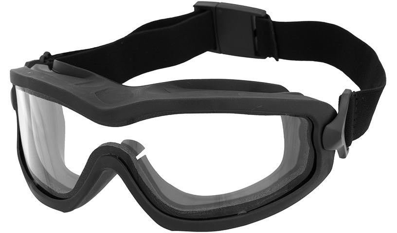 Lancer Tactical Double Layer Airsoft Goggles with Clear Lens, Black