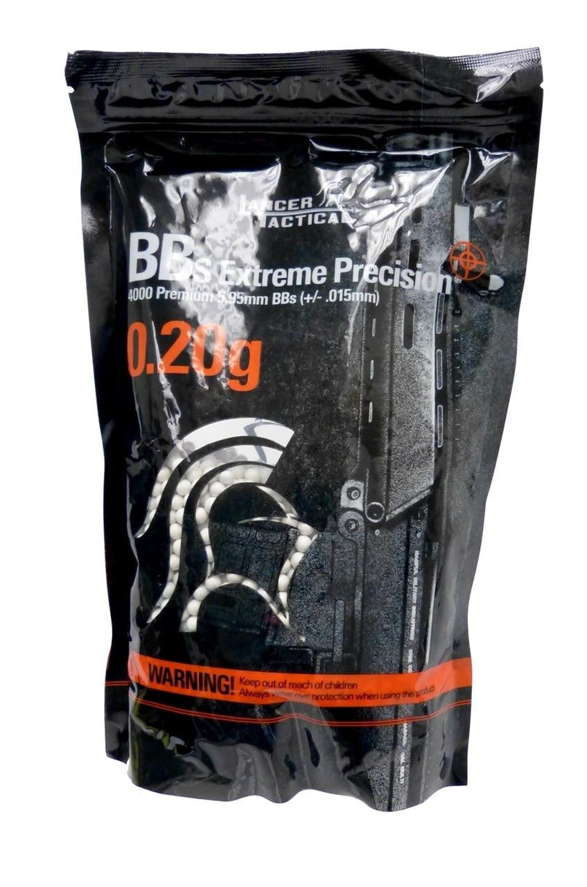 Lancer Tactical Extreme Precision 0.20g 6mm BBs, 4000 Rounds, White