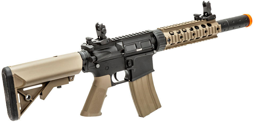 Lancer Tactical Gen 2 7" Nylon Polymer M4 Airsoft AEG Rifle, Black/Tan