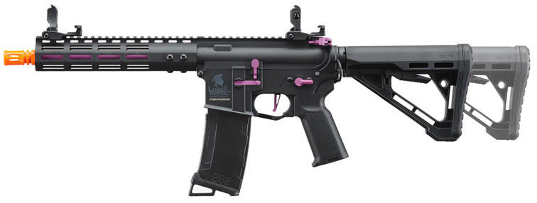 Lancer Tactical Gen 3 Archon 9" M-LOK M4 Airsoft AEG Rifle w/ Delta Stock, Black/Purple