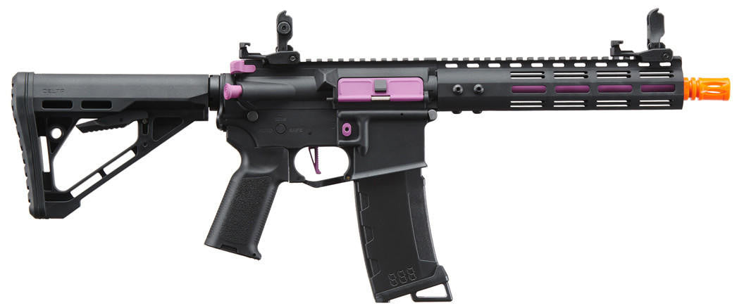 Lancer Tactical Gen 3 Archon 9" M-LOK M4 Airsoft AEG Rifle w/ Delta Stock, Black/Purple