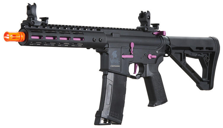 Lancer Tactical Gen 3 Archon 9" M-LOK M4 Airsoft AEG Rifle w/ Delta Stock, Black/Purple