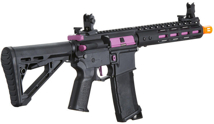 Lancer Tactical Gen 3 Archon 9" M-LOK M4 Airsoft AEG Rifle w/ Delta Stock, Black/Purple