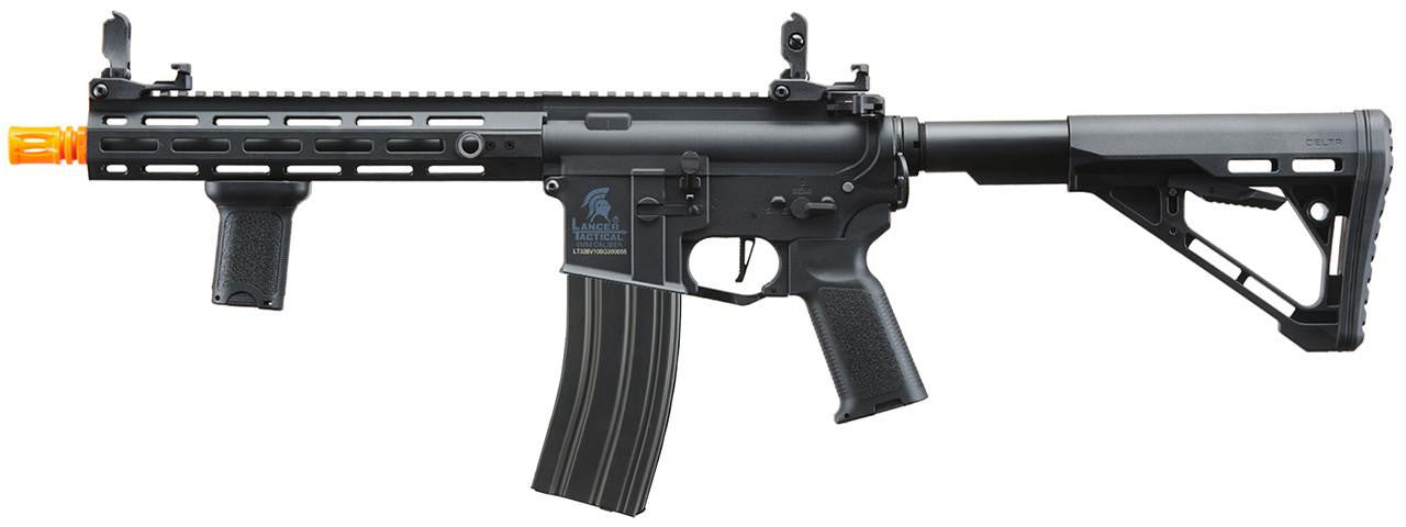 Lancer Tactical Gen 3 Hellion M-LOK 10" Airsoft M4 AEG with Delta Stock, Black