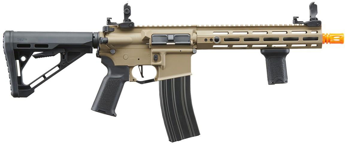 Lancer Tactical Gen 3 Hellion M-LOK 10" Airsoft M4 AEG with Delta Stock, Tan