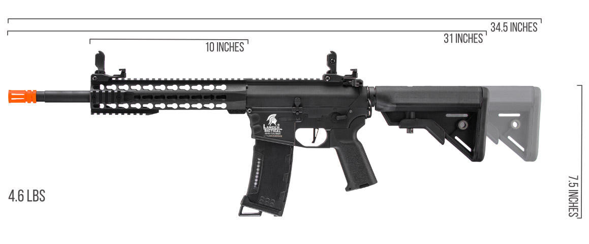 Lancer Tactical Gen 3 Keymod M4 EVO AEG Airsoft Rifle, Black