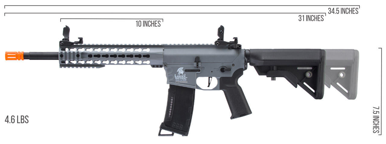Lancer Tactical Gen 3 M4 EVO AEG Airsoft Rifle, Gray