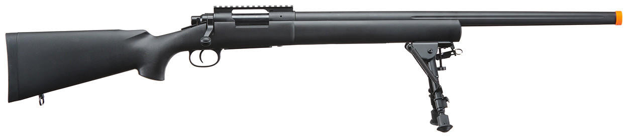 Lancer Tactical High FPS M24 Bolt Action Airsoft Sniper Rifle w/ Bipod, Black