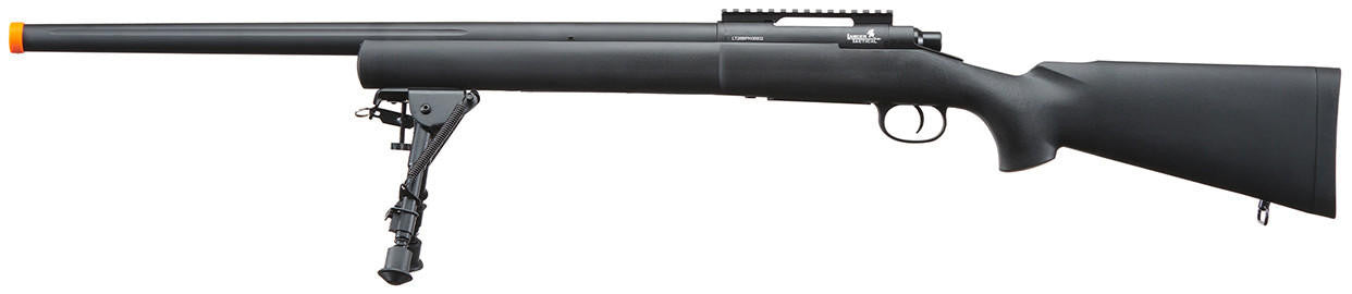 Lancer Tactical High FPS M24 Bolt Action Airsoft Sniper Rifle w/ Bipod, Black
