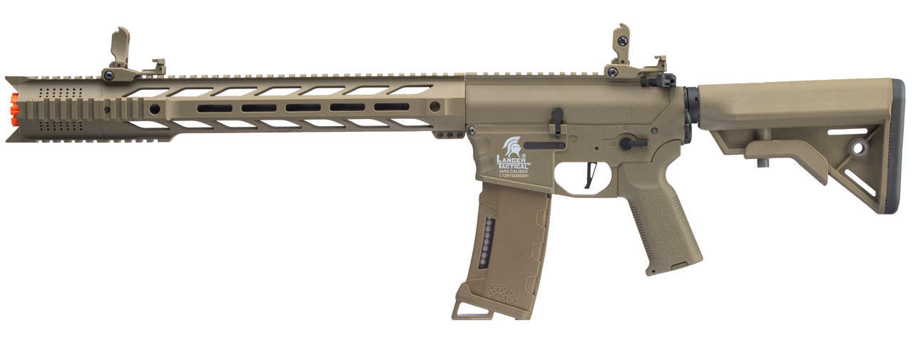 Lancer Tactical Interceptor SPR M4 AEG Airsoft Rifle, Gen 3, Tan