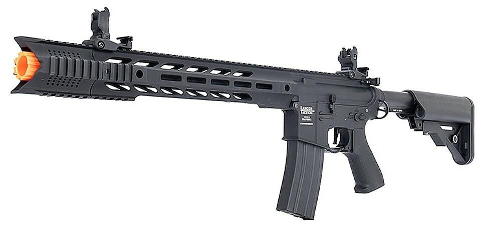 Lancer Tactical Interceptor SPR ProLine Series High FPS AEG Airsoft Rifle, Black