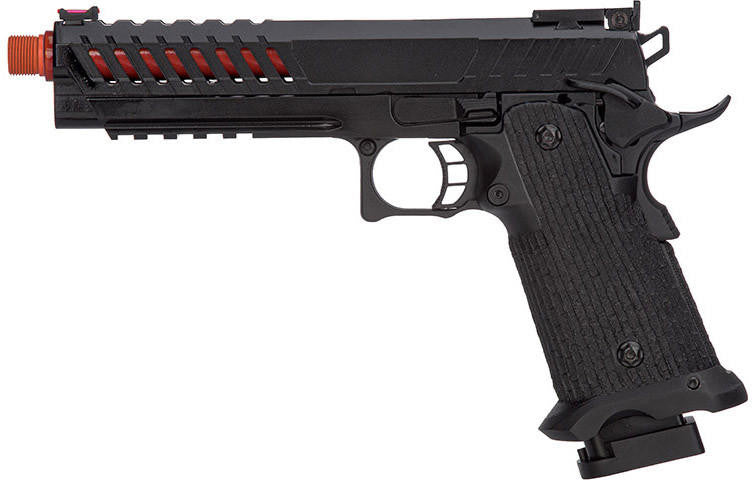 Lancer Tactical Knightshade Hi-Capa GBB Airsoft Pistol, Black/Red