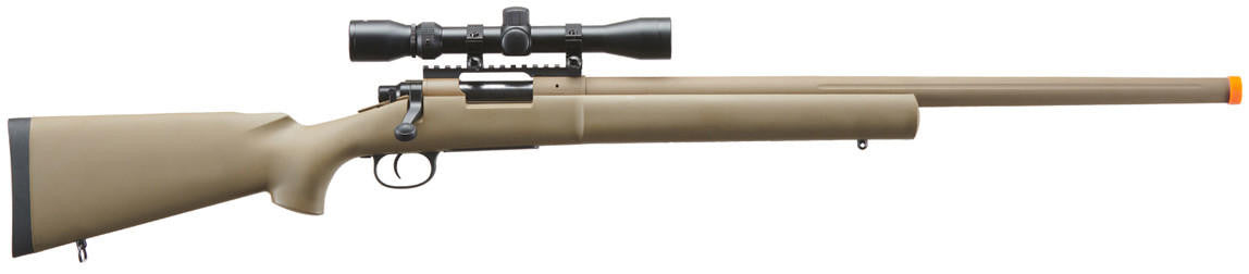 Lancer Tactical M24 Bolt Action Airsoft Sniper Rifle w/ Scope, Dark Earth