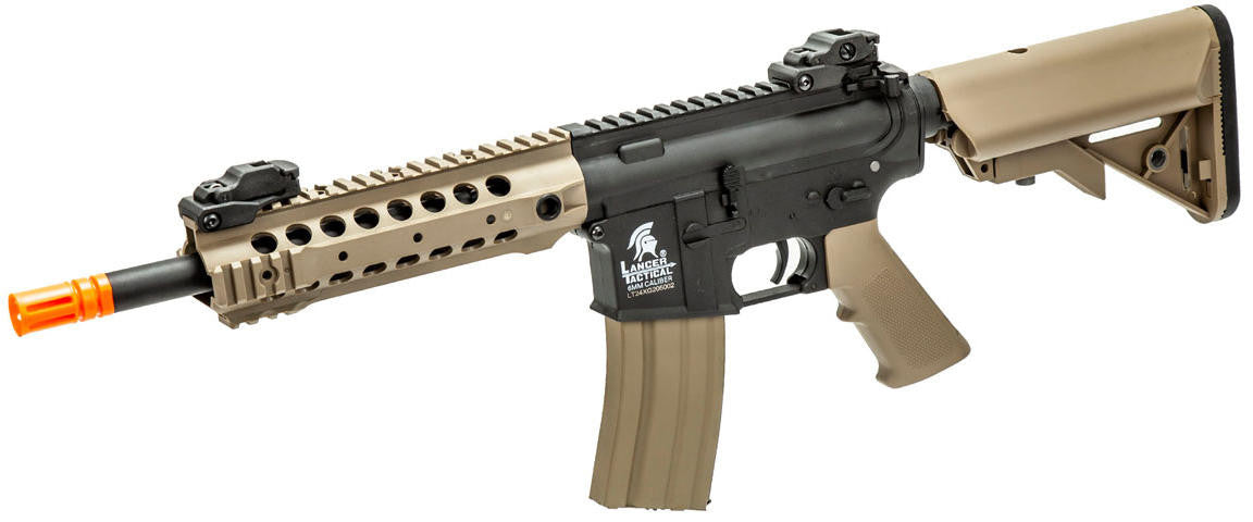 Lancer Tactical M4 CQB Airsoft AEG Rifle, Gen 2, Black/Tan