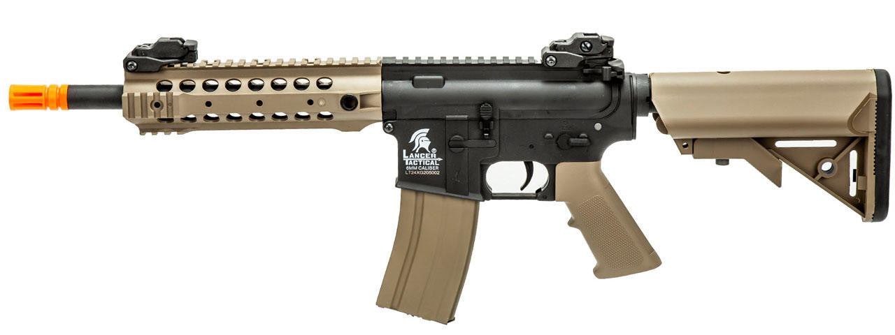 Lancer Tactical M4 CQB Airsoft AEG Rifle, Gen 2, Black/Tan