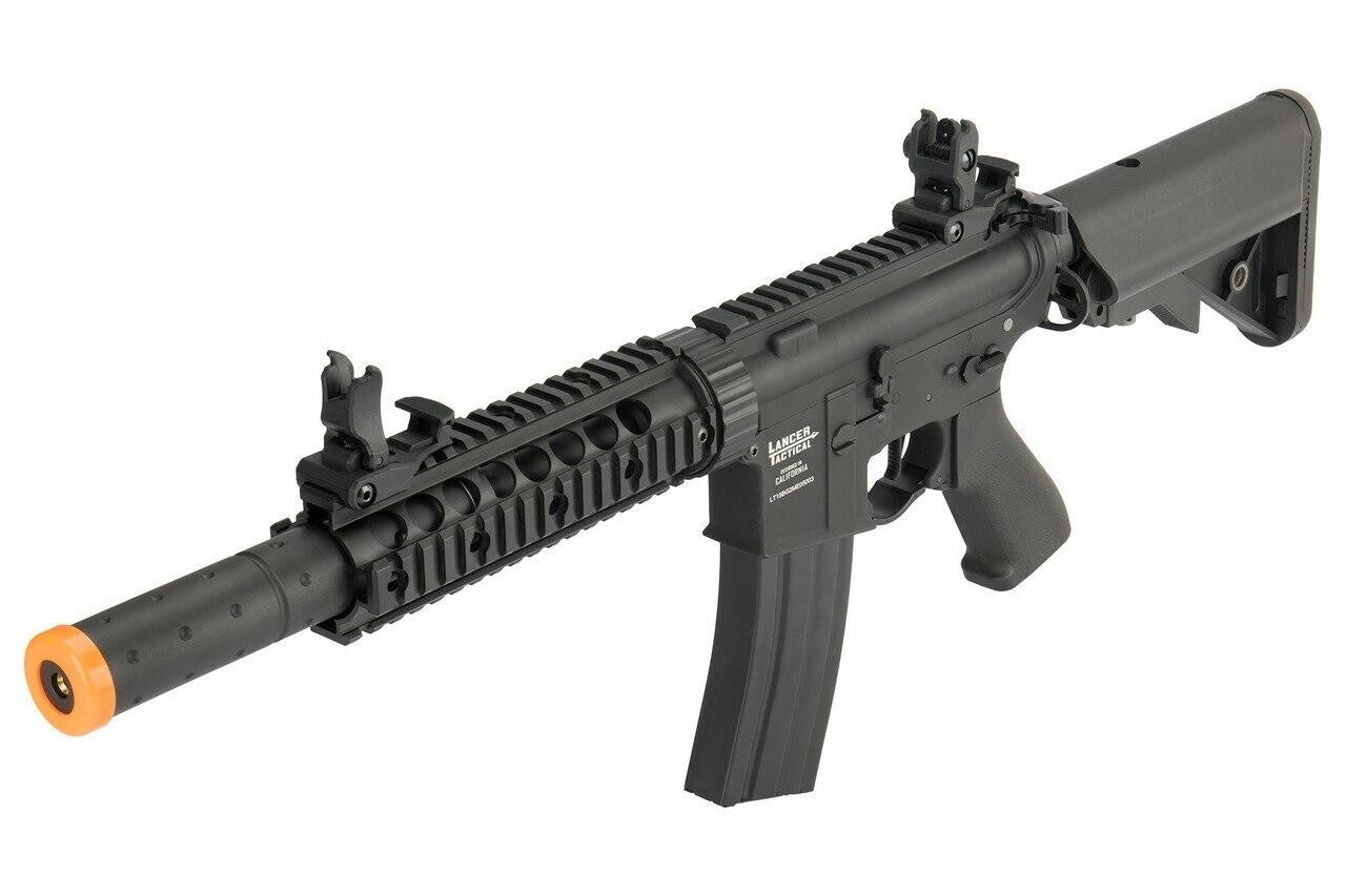 Lancer Tactical M4 SD Proline Series 7" Rail High FPS Airsoft Rifle, Black