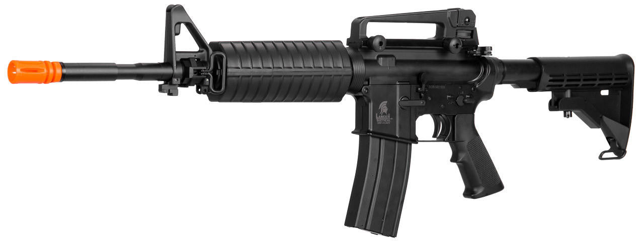 Lancer Tactical M4A1 Gas Blowback Carbine Airsoft Rifle, Black
