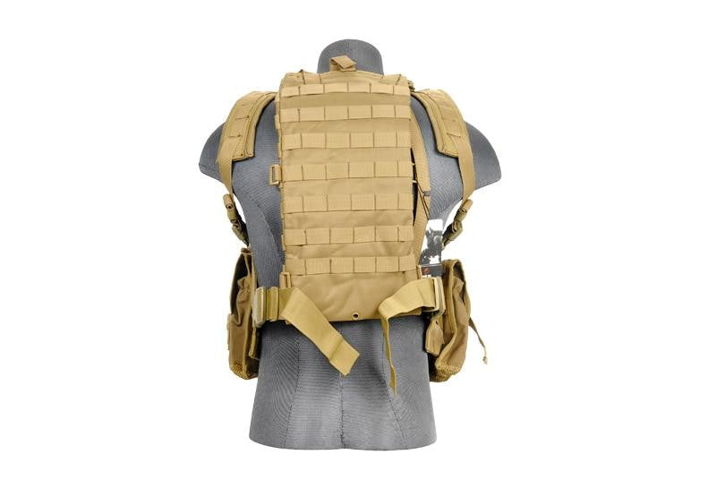 Lancer Tactical Modular Chest Rig with Pouches, Tan