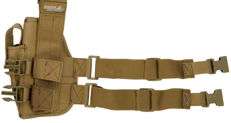 Lancer Tactical Nylon 323TN 92F Drop Leg Holster, Tan