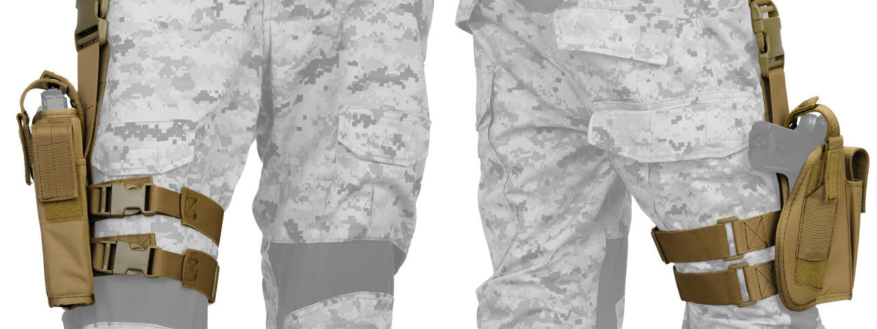 Lancer Tactical Nylon 323TN 92F Drop Leg Holster, Tan