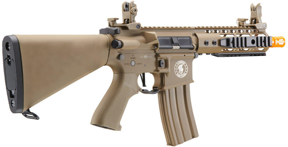 Lancer Tactical Proline 7" KeyMod Airsoft AEG Rifle w/ Stubby Stock, Tan