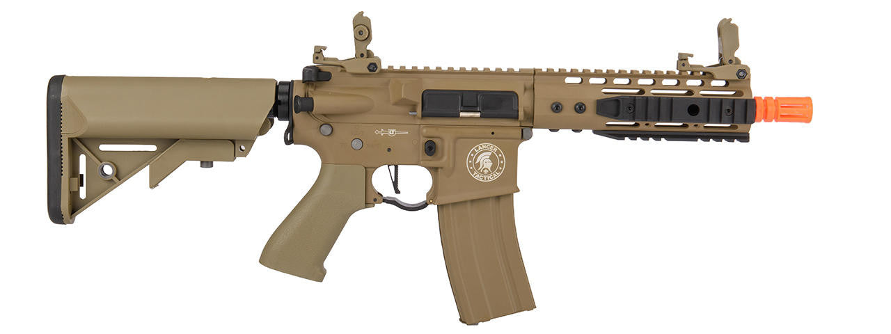 Lancer Tactical Proline 7" Keymod Rail w/ Picatinny M4 Carbine AEG Airsoft Rifle, Tan