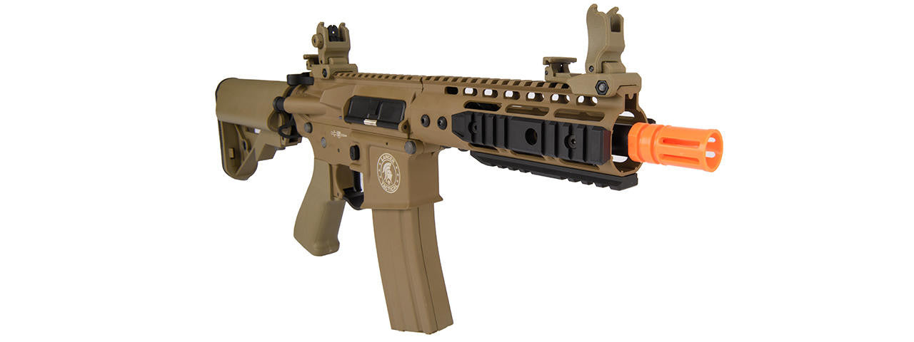 Lancer Tactical Proline 7" Keymod Rail w/ Picatinny M4 Carbine AEG Airsoft Rifle, Tan