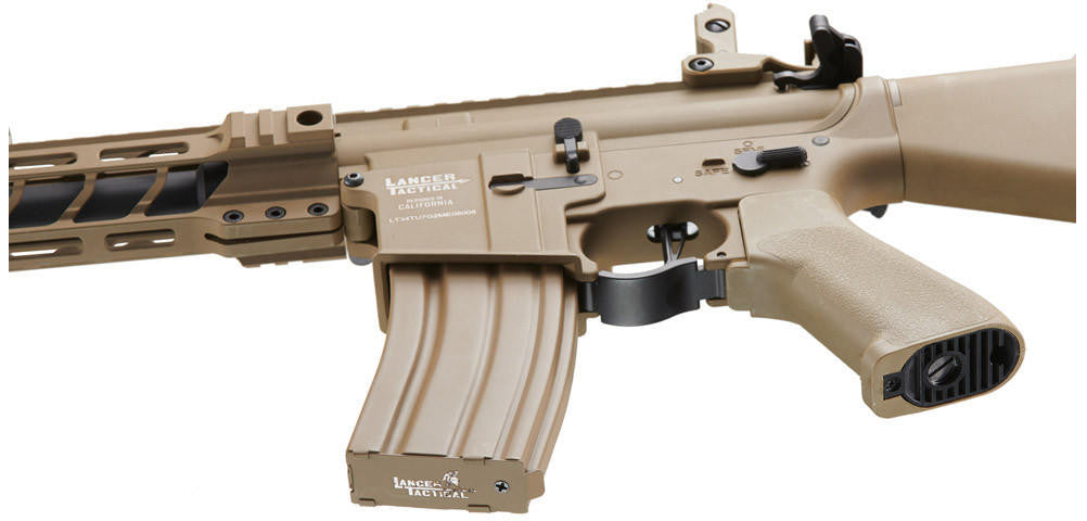 Lancer Tactical Proline 7" M-LOK Battle Hawk Airsoft AEG w/ Stubby Stock, Tan