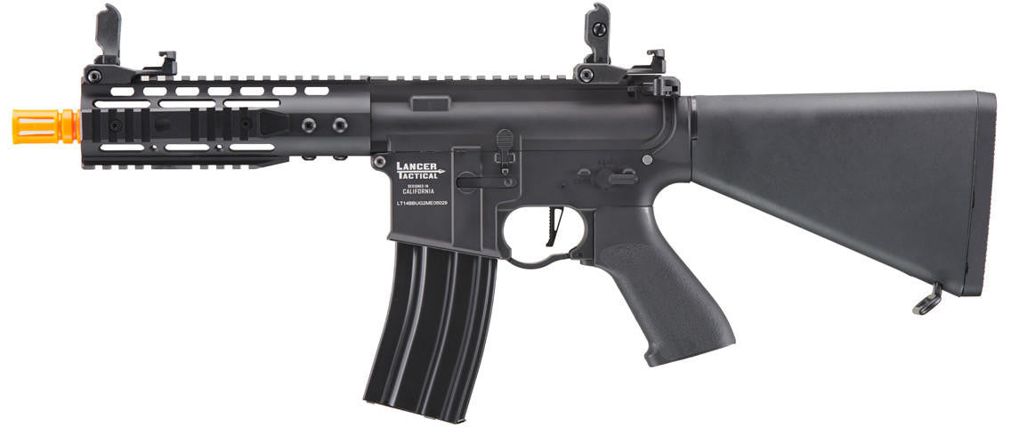 Lancer Tactical Proline 7" Picatinny M4 Airsoft AEG Rifle w/ Stubby Stock, Black