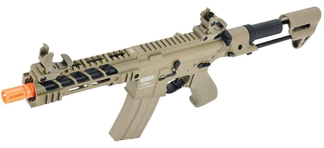 Lancer Tactical ProLine Series BATTLE HAWK PDW High FPS AEG Airsoft Rifle, Tan