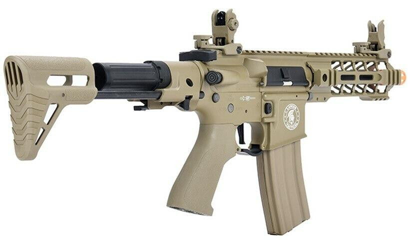 Lancer Tactical ProLine Series BATTLE HAWK PDW High FPS AEG Airsoft Rifle, Tan