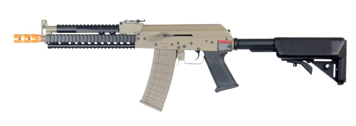 Lancer Tactical RIS AK Tactical AEG Airsoft Gun, Tan/Black