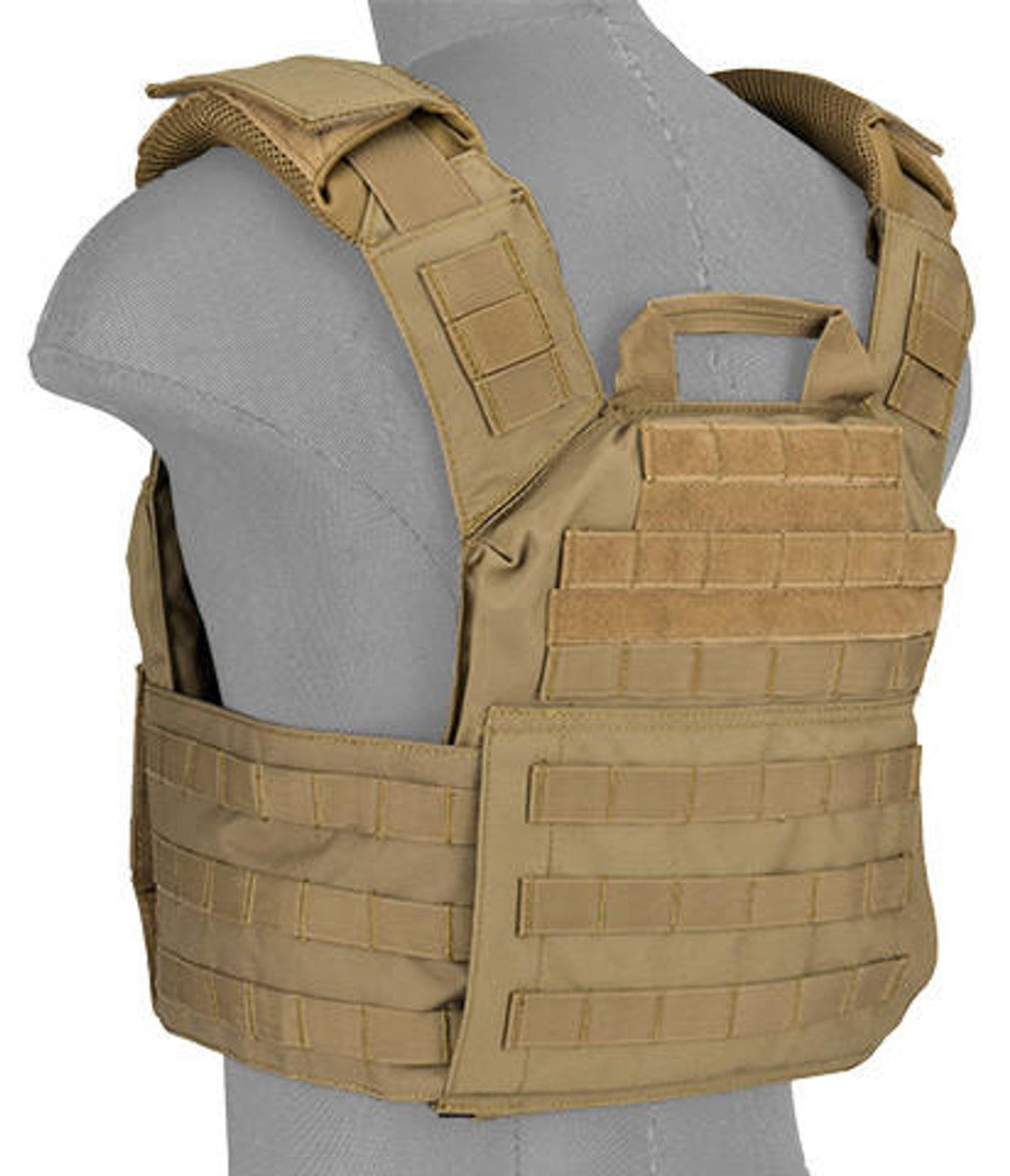 Lancer Tactical SAPC w/ Dual Inner Mag Pouch and Shoulder Pads, Tan