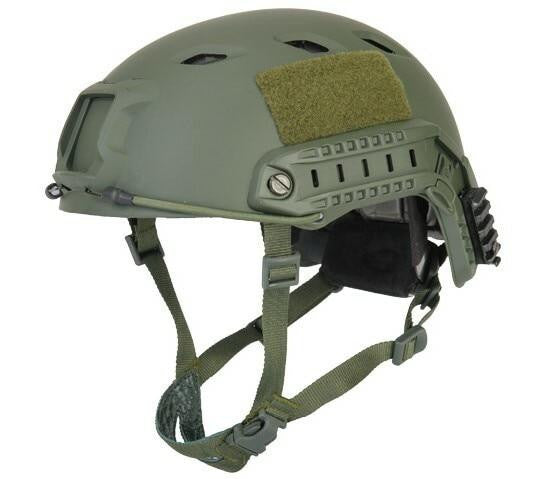 Lancer Tactical SpecOps Military Style NVG Helmet w/ Rails, OD Green