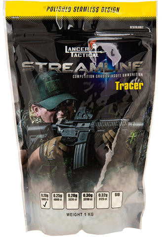 Lancer Tactical Airsoft Tracer BBs, 0.25g, 4000 Count, Green