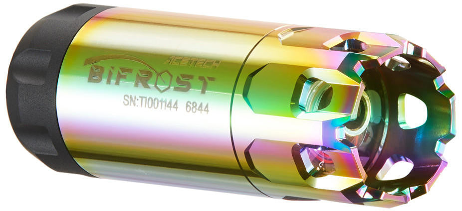 Lancer Tactical x Acetech Special Edition Biforst Tracer Unit with Multi Color RGB Flame Effect, Black and Rainbow