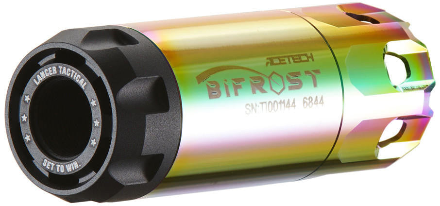 Lancer Tactical x Acetech Special Edition Biforst Tracer Unit with Multi Color RGB Flame Effect, Black and Rainbow