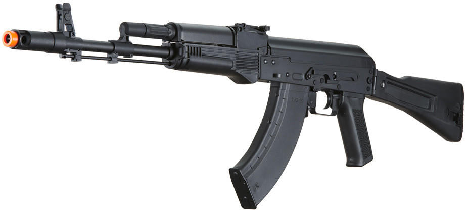 Lancer Tactical x Kalashnikov USA Licensed KR-103 Airsoft AEG Rifle with Folding Stock, Black