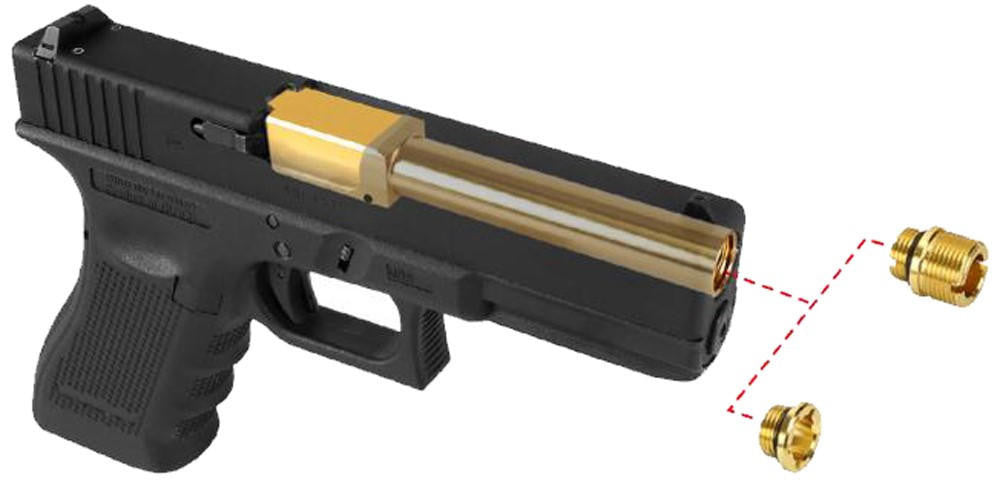 Laylax 2 Way Fixed Non-Recoiling Outer Barrel for Umarex Glock 17 Gen 4, Gold