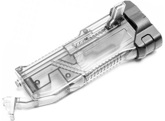 Laylax Ambidextrous Swiveling Arm High Capacity Speedloader w/ BB Bottle Spout, Clear