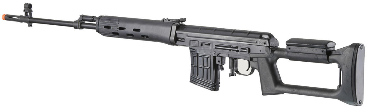 LCT SVD Dragunov Electric Airsoft Sniper Rifle, Black